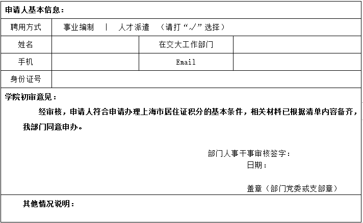 《上海市居住证A证》申办、积分、更改信息须知