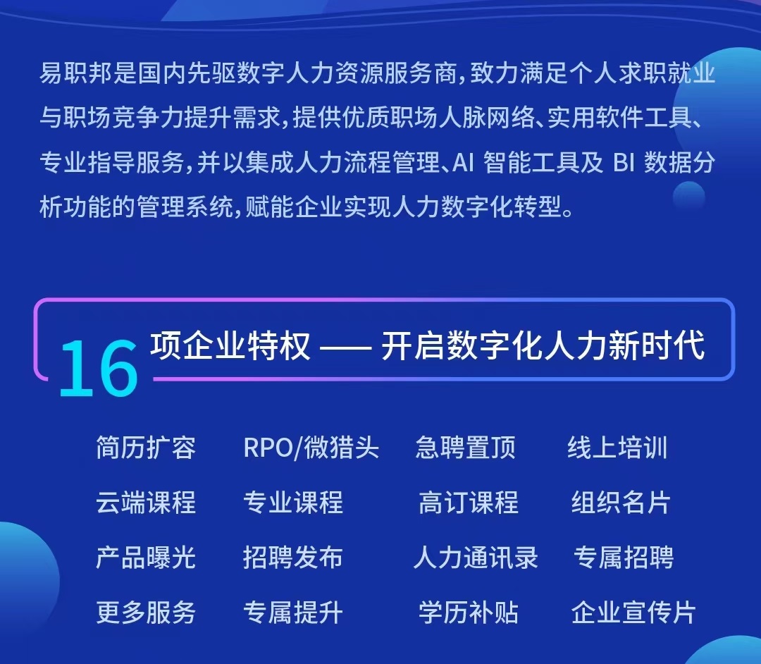 上海企业入驻----易职邦加盟火热招商中！