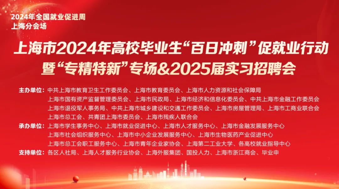 上海市最大规模应届毕业生招聘会将在6月1日举行！